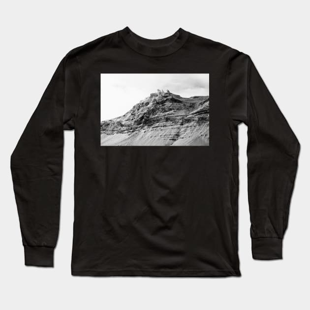 Mountain Top, Iceland B&W Long Sleeve T-Shirt by Kate-P-